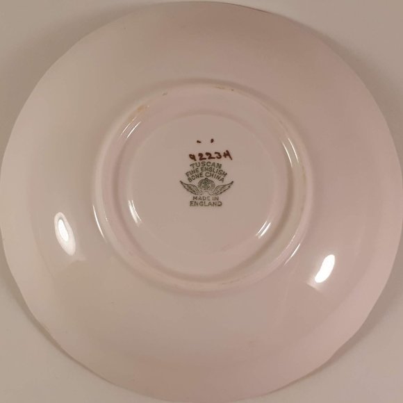 Beautiful Vintage Tuscan pink shaded floral bone china teacup and saucer 4223H - Picture 10 of 10